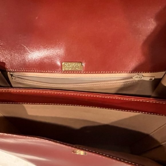 Vintage BALLY Structured Cognac Brown Leather Bag - Picture 10 of 14